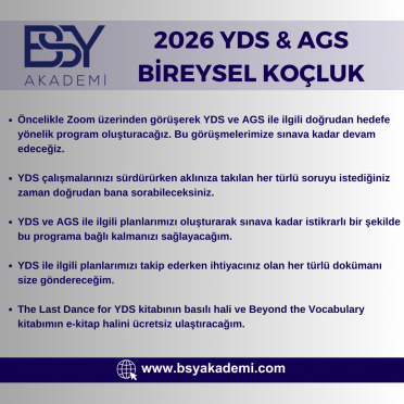 2026 YDS & AGS - BİREYSEL KOÇLUK & REHBERLİK - BİRKAN HOCA
